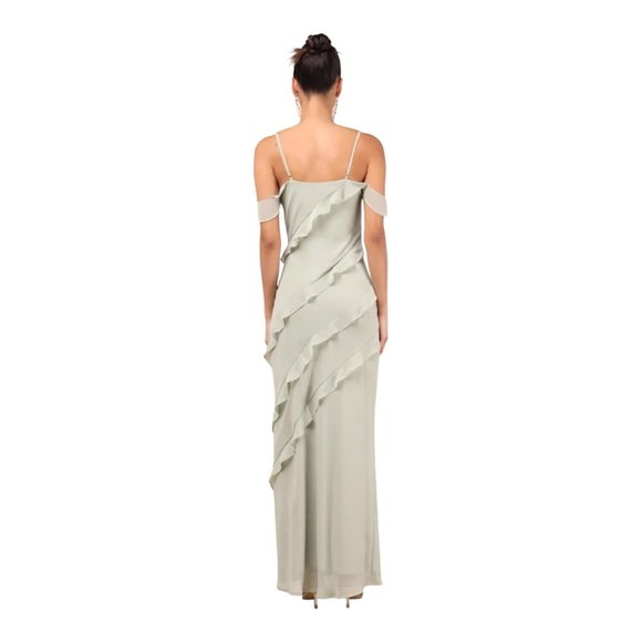 Lulu's Elara Light Sage Ruffled Maxi Dress - Picture 2 of 7